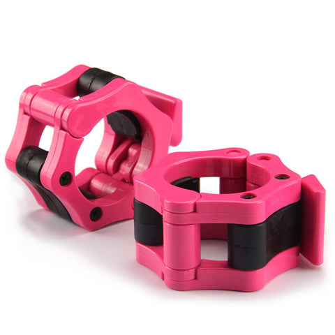 50mm A Pair Lock Jaw Collars Olympic Barbells Muscle Clamp Bar Lockjaw 2'' Pink