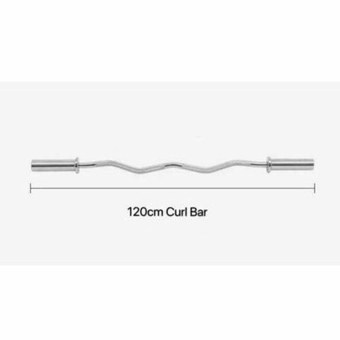 120cm Chrome Olympic Ez Curl Bar Barbell Weight Bar -2 Free Spring Collars