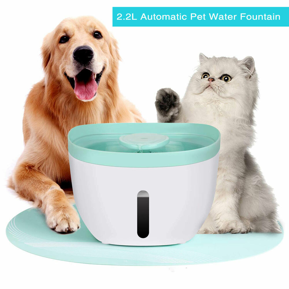 LED Automatic Electric Pet Water Fountain Cat/Dog Drinking Dispenser 2.2L