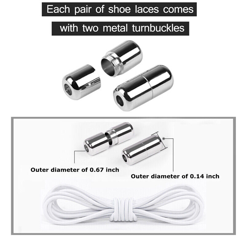 12 Colors Elastic No-Tie Shoelaces with Magnetic Metal Lock