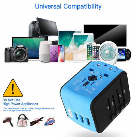 Type-C 3 USB Charger Universal World Travel Adapter US/UK/EU/AU Plug Converter